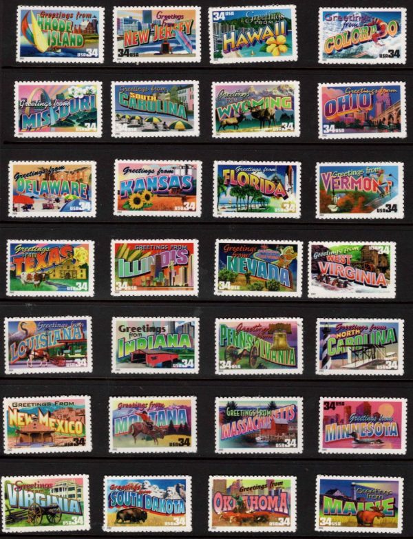 USA - 2002 'GREETINGS FROM AMERICA' Self Adhesive Set of 50 MINT [E3718]