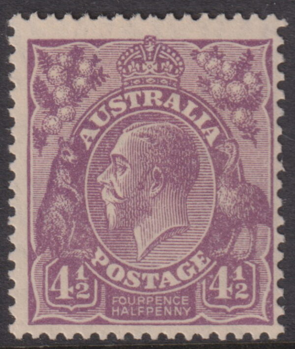 AUSTRALIA  KGV - 1928 SM Wmk 4½d VIOLET Die1  SG 103 MLH Cv £75 [E4194]