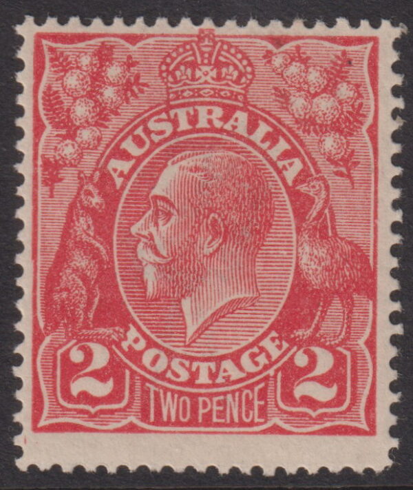 AUSTRALIA - 1922 KGV Single Wmk 2d 'SCARLET' SG 63 MVLH Cv £19 [E4214]