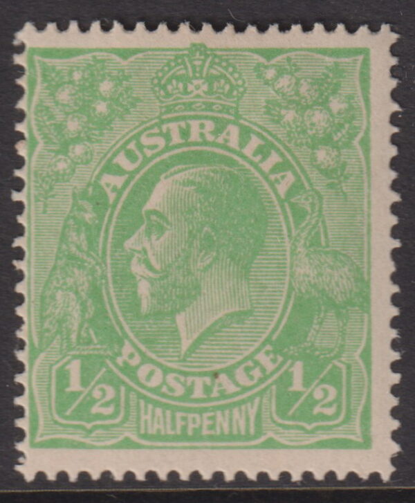 AUSTRALIA KGV - 1918 LM Wmk ½d GREEN  SG 48 MH Cv £9 [E4222]