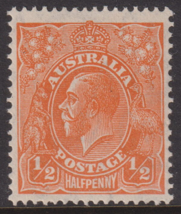 AUSTRALIA - 1933 KGV CofA Wmk ½d 'ORANGE' SG124 MVLH Cv £11 [E4229]