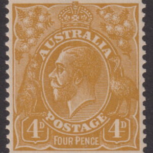 AUSTRALIA - 1933 KGV CofA Wmk 4d 'OLIVE' SG129 MVLH Cv £23 [E4234]