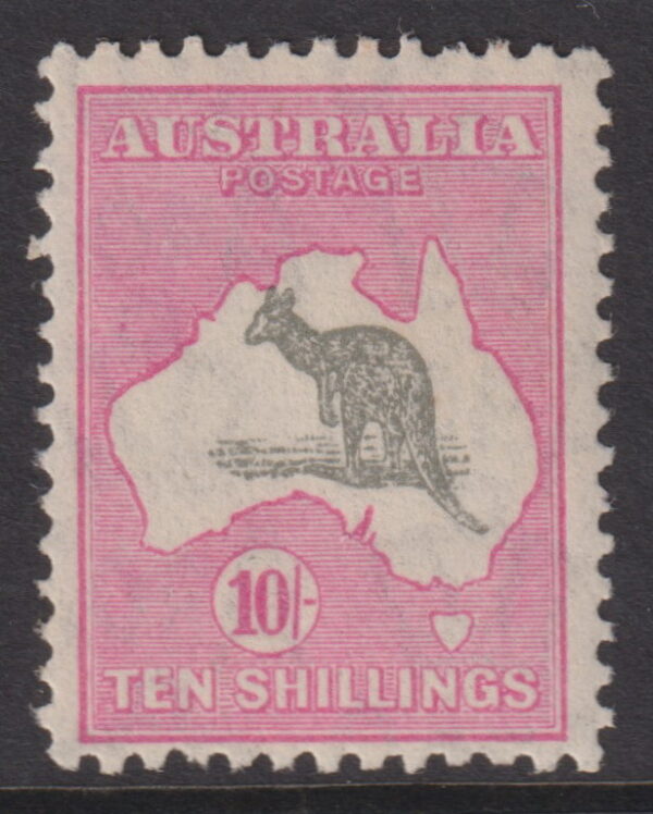 AUSTRALIA - 1932 ROO CofA Wmk 10/- 'GREY & PINK' SG 136 MNH Cv $2,750 [E4278]