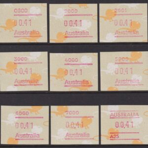 AUSTRALIA FRAMAS 1989 41c Frilly Lizard PC Set x9 BW 1434A/I MNH Cv $12 [E4307]
