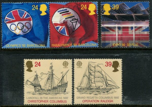 GREAT BRITAIN - 1992 'Europa - International Events' Set of 5 MNH [E4138]