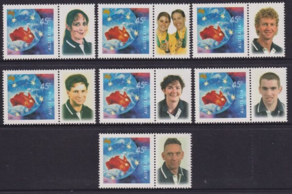 AUSTRALIA - 2000 'NATION & NUTURE' with personalised Olympic tabs Set of 7 MNH [E4636]