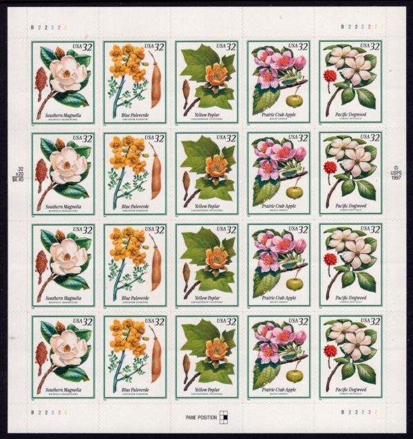 USA - 1998 'FLOWERS AND FRUITS' Self Adhesive Sheet MINT [E4457]