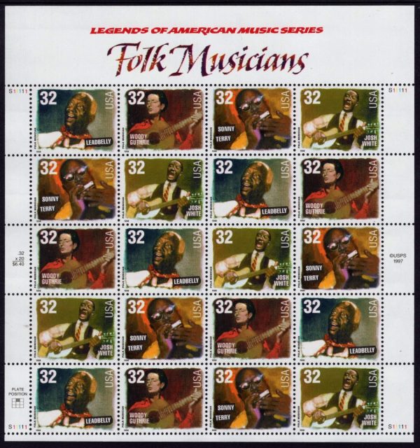 USA - 1998 'FOLK MUSIC' Sheetlet MNH [E4455]