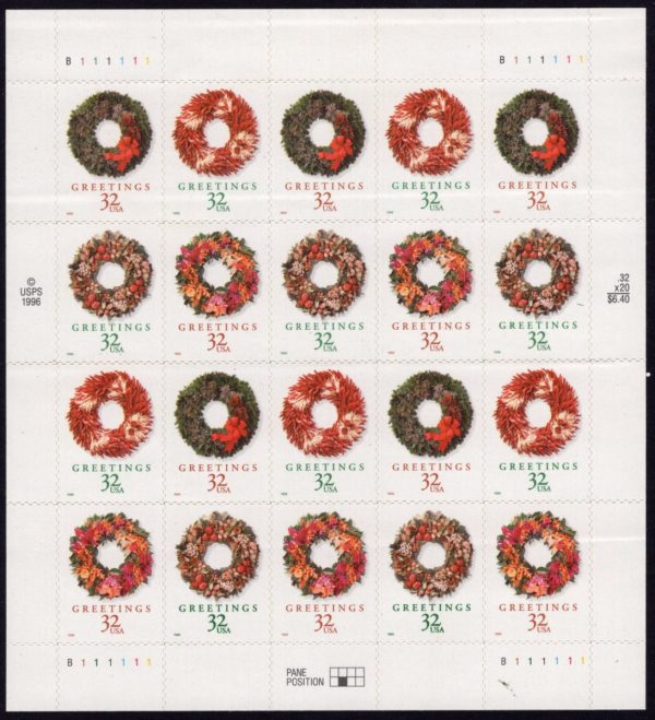 USA - 1998 'CHRISTMAS' Self Adhesive Sheet MINT [E4453]