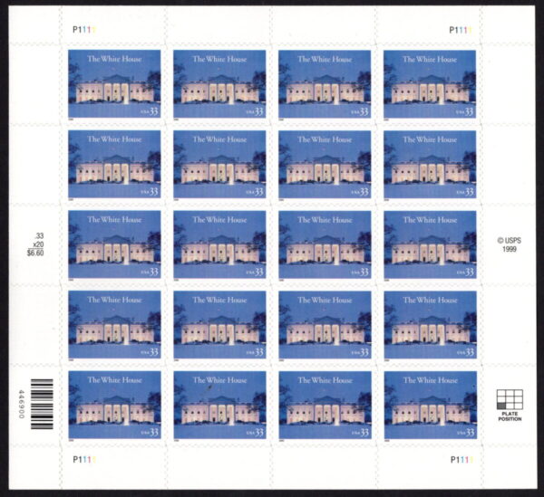 USA - 2000 'THE WHITE HOUSE' Self Adhesive Sheet MINT [E4604]