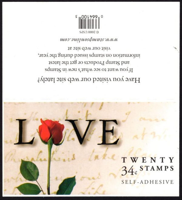 USA - 2001 'GREETINGS - LOVE' Self Adhesive Booklet MINT [E4511]