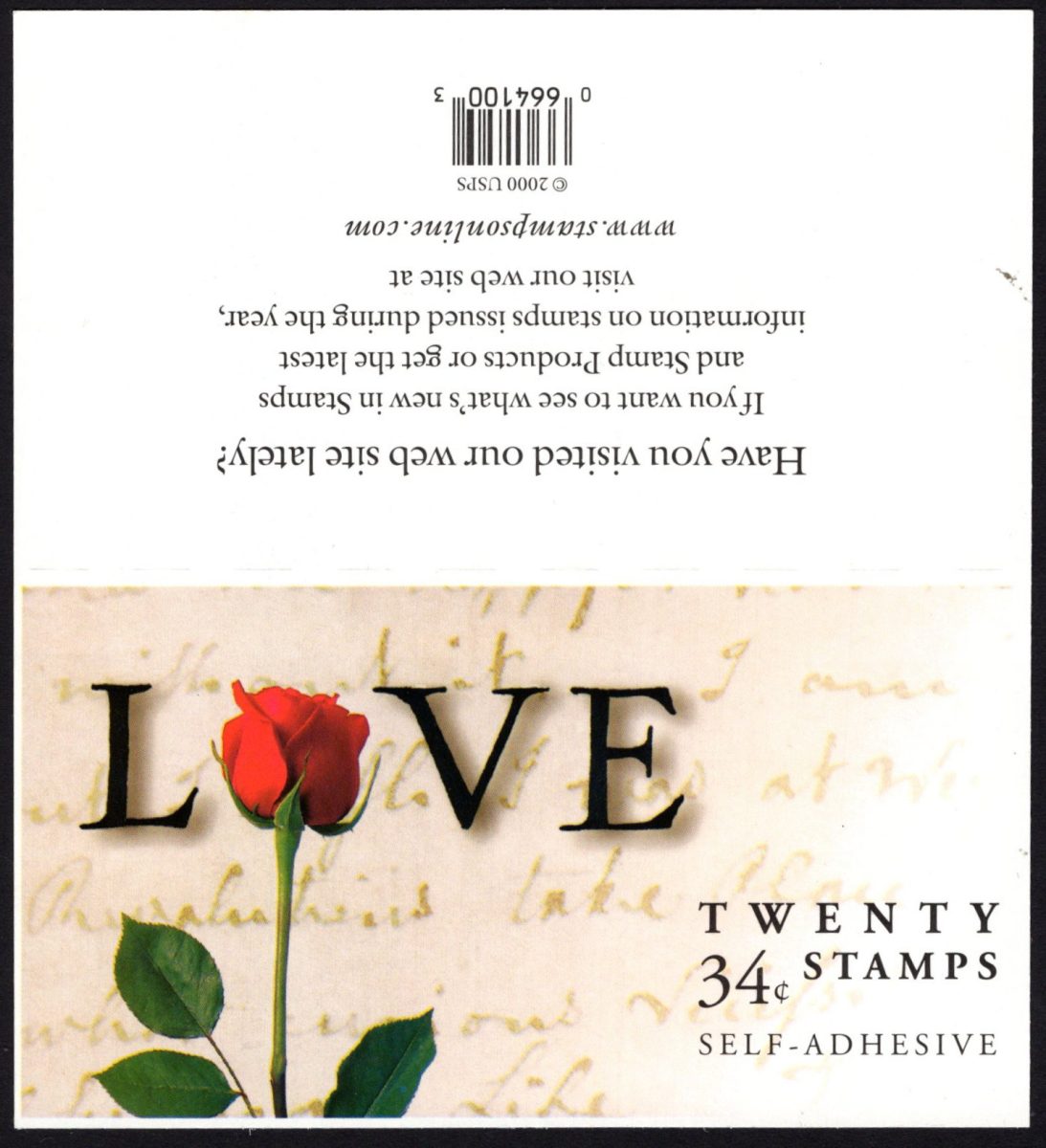 USA – 2001 ‘GREETINGS – LOVE’ Self Adhesive Booklet MINT [E4511 ...