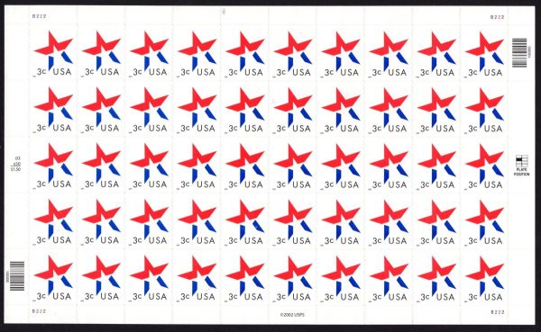 USA - 2002 'MAKE UP RATE STAMPS' Self Adhesive Sheet MINT [E4472]
