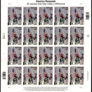 USA - 2002 'HEROS OF AMERICA' Self Adhesive Sheet MINT [E4516]