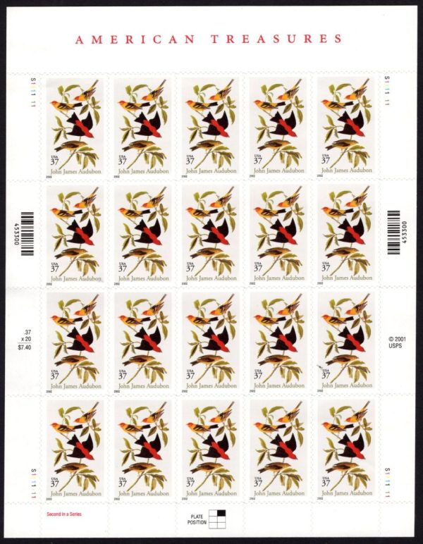 USA - 2002 'AMERICAN TREASURES' Self Adhesive Sheet MINT [E4496]