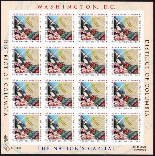 USA - 2003 'WASHINGTON - DISTRICT OF COLUMBIA' Self Adhesive Sheet MINT [E4473]