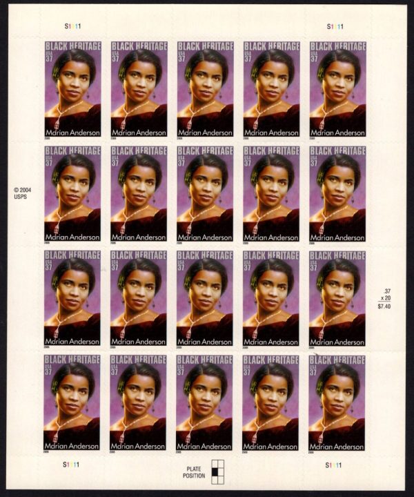 USA - 2005 'BLACK HERITAGE - MARION ANDERSON' Self Adhesive Sheet MINT [E4505]