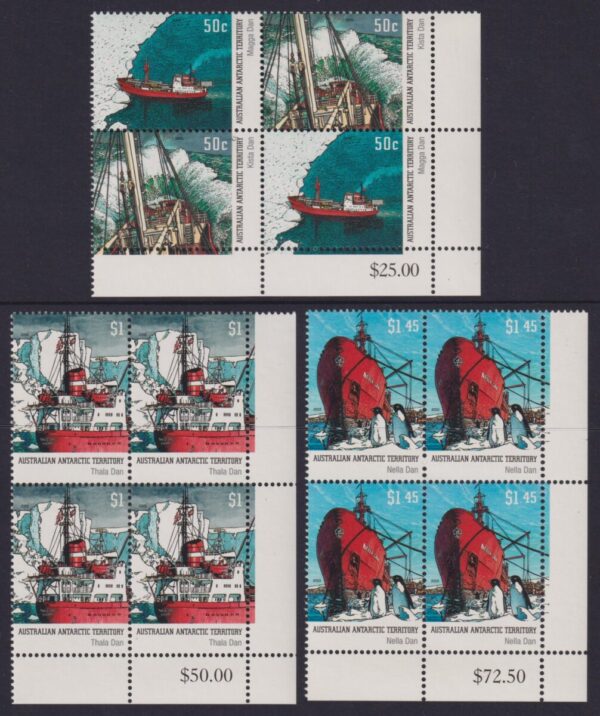 AAT - 2003 'ANTARCTIC SHIPS' Set of 4 in Corner Blocks MNH [E5288]