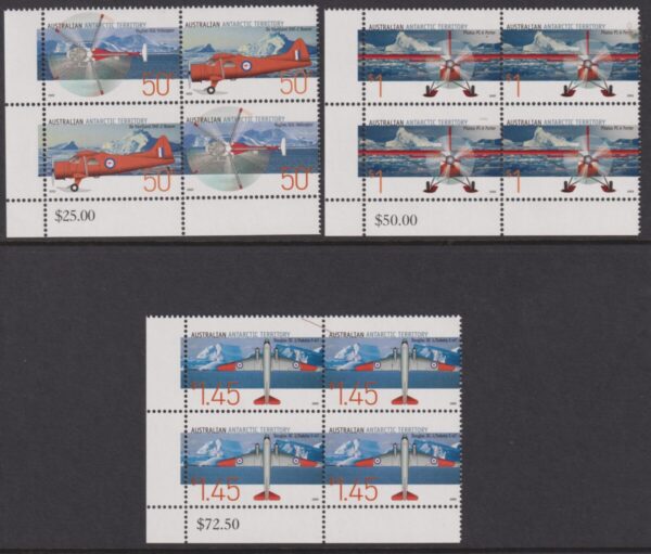 AAT - 2005 'AVIATION IN THE AAT' Set in Corner Blocks MNH [E5456]