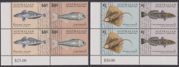 AAT - 2006 'FISH OF THE AAT' Set in Corner Blocks MNH [E5453]