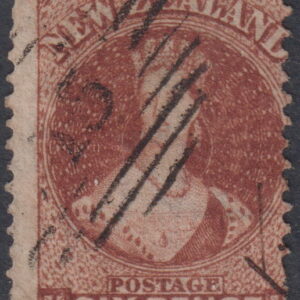 NEW ZEALAND - 1864 'NZ' Wmk 6d RED-BROWN P12.5  SG 85 GU Cv £120 [E4712]