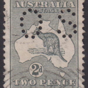 AUSTRALIA - 1913 ROO 1st Wmk 2d 'GREY' OS SG Ø18 FU Cv £5 [E5021]
