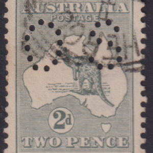 AUSTRALIA - 1915 ROO 2nd Wmk 2d 'GREY' OS SG Ø31 FU Cv £12 [E5030]