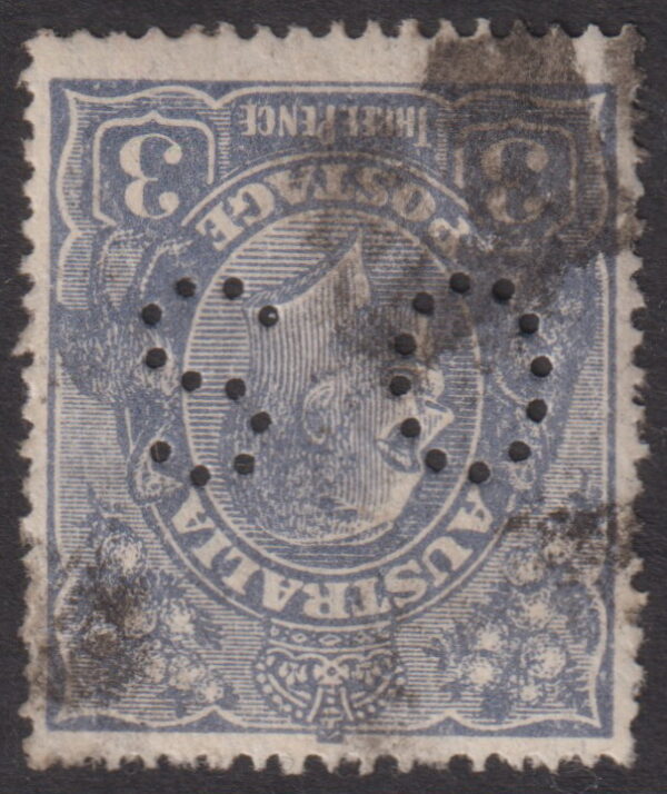 AUSTRALIA - 1926 KGV SM Wmk (INV) 3d 'ULTRAMARINE' OS SG Ø104aw GU Cv £100 [E5057]