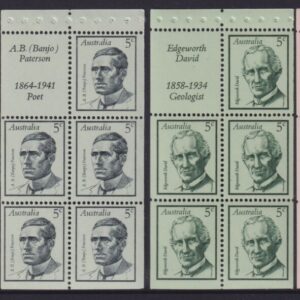 AUSTRALIA - 1968 FAMOUS AUSTRALIANS Booklet Panes  SG 432/35a MNH Cv £5 [E5163]