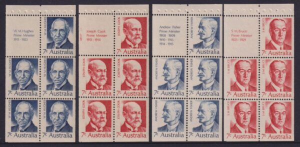 AUSTRALIA - 1972 PRIME MINISTERS Booklet Panes  SG 505/08a MNH Cv £5 [E5164]