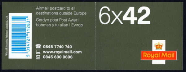 GREAT BRITAIN - 2002 '6 X 42P MACHINS' Self Adhesive Booklet MINT [E4979]