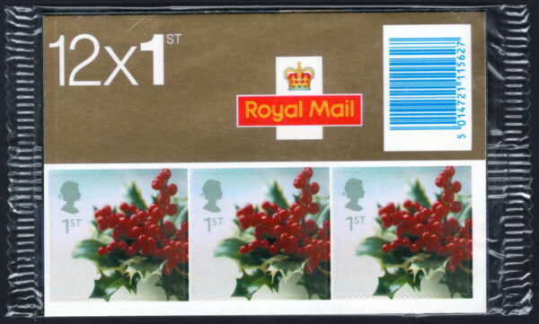 GREAT BRITAIN - 2002 'HOLLY' Self Adhesive Booklet MINT [E4980]