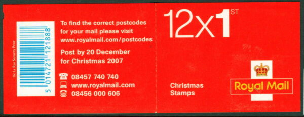 GREAT BRITAIN - 2007 'CHRISTMAS - GOODWILL' Self Adhesive Booklet MINT [E5323]