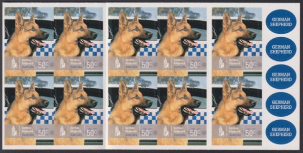 AUSTRALIA - 2008 'WORKING DOGS - German Shepherd' Self Adhesive Booklet Mint [E5377]
