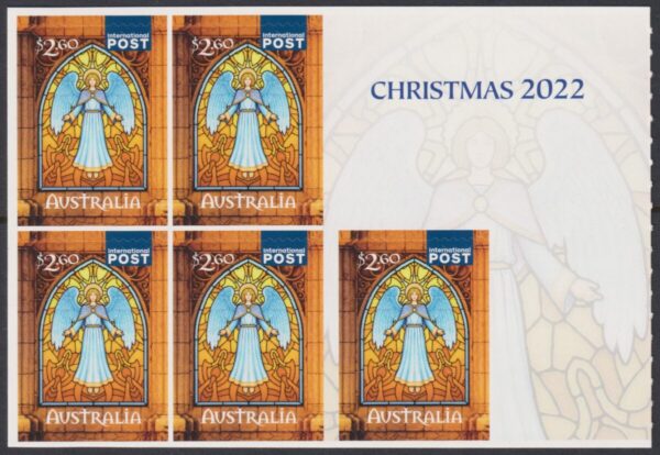 AUSTRALIA - 2022 'CHRISTMAS - Angel' International Self Adhesive Booklet Pane Mint [E5283]