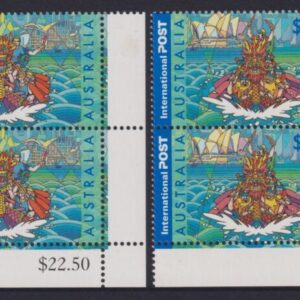 AUSTRALIA - 2001 'JOINT ISSUE HONG KONG' Pair in Corner Blocks MNH [E5383]