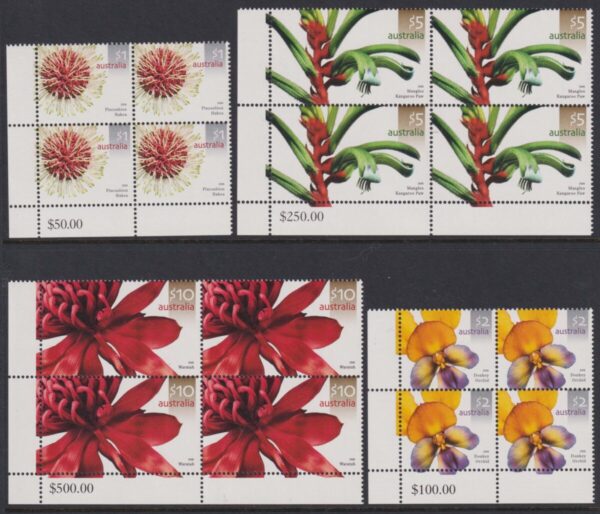 AUSTRALIA - 2006 'AUSTRALIAN WILDFLOWERS' Set in Corner Blocks MNH [E5447]