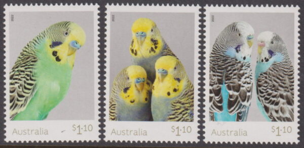 AUSTRALIA - 2022 'BUDGERIGARS' Set of 3 MNH [E5261]