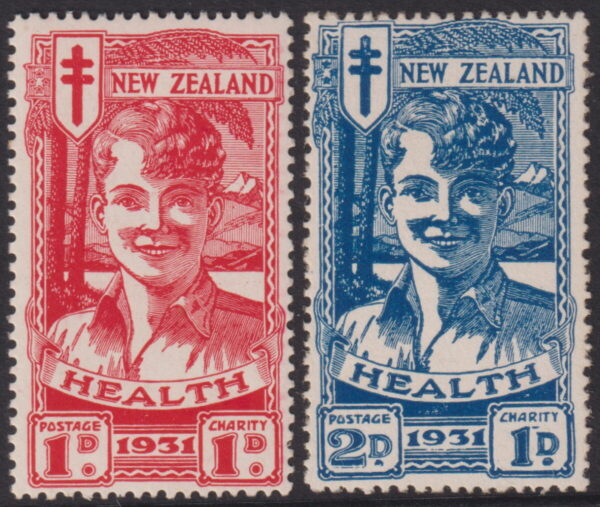 NEW ZEALAND 1931 SMILING BOYS Set to 2d + 1d BLUE  SG 546/47 MNH Cv £150 [E5520]