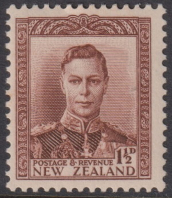 NEW ZEALAND - 1938 KGVI 1½ PURPLE-BROWN  SG Ø152/58 MNH Cv £26 [E9532]