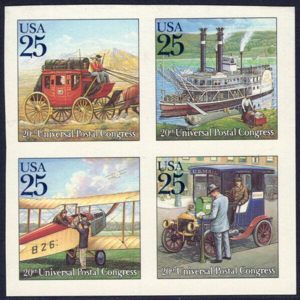 USA - 1989 'CLASSIC MAIL TRANSPORT' Imperf Block of 4 MNH [E5666]