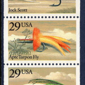 USA - 1991 'FISHING FLIES' Strip of 5 MNH [E5640]
