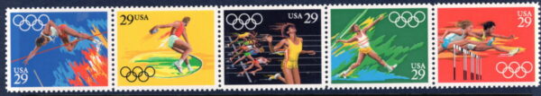 USA - 1991 'BARCELONA OLYMPICS' Strip of 5 MNH [E5641]