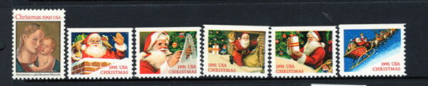 USA - 1991 'CHRISTMAS' Set of 6 MNH [E5638]