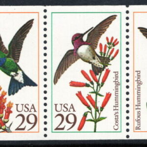USA - 1992 'HUMMINGBIRDS' Strip of 5 MNH [E5635]