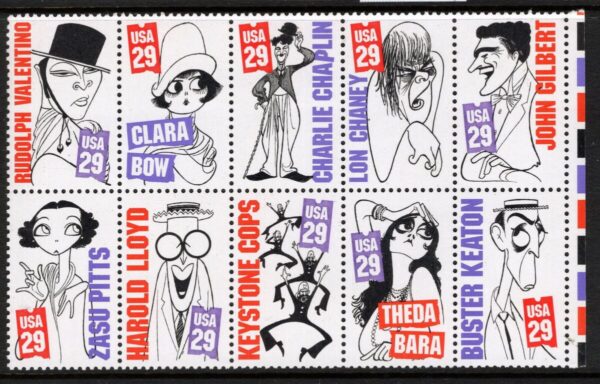 USA - 1994 'SILENT SCREEN STARS' Block of 10 MNH [E5633]