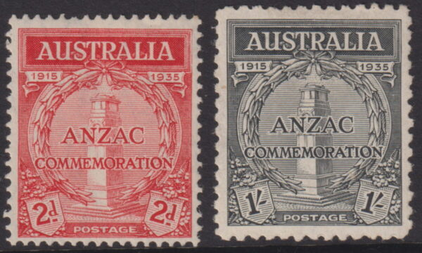 AUSTRALIA - 1935 Set to 1/- ANZAC  SG 154/55 MLH Cv £40 [E5989]