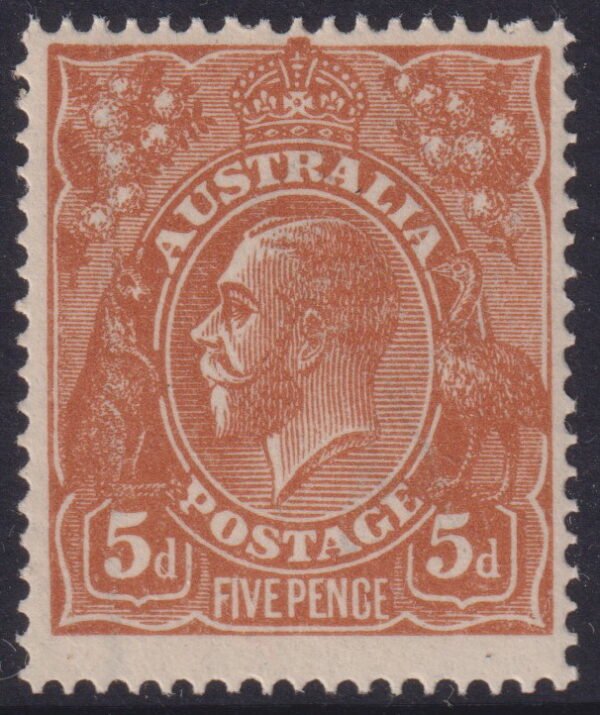 AUSTRALIA  KGV Heads - 1920 Single Wmk 5d CHESTNUT  SG 23ba MNH Cv $325 [E6098]