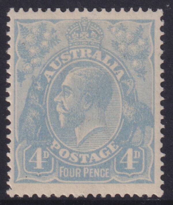 AUSTRALIA  KGV Heads - 1922 Single Wmk 4d BLUE  SG 65 MNH Cv 225 [E6112]