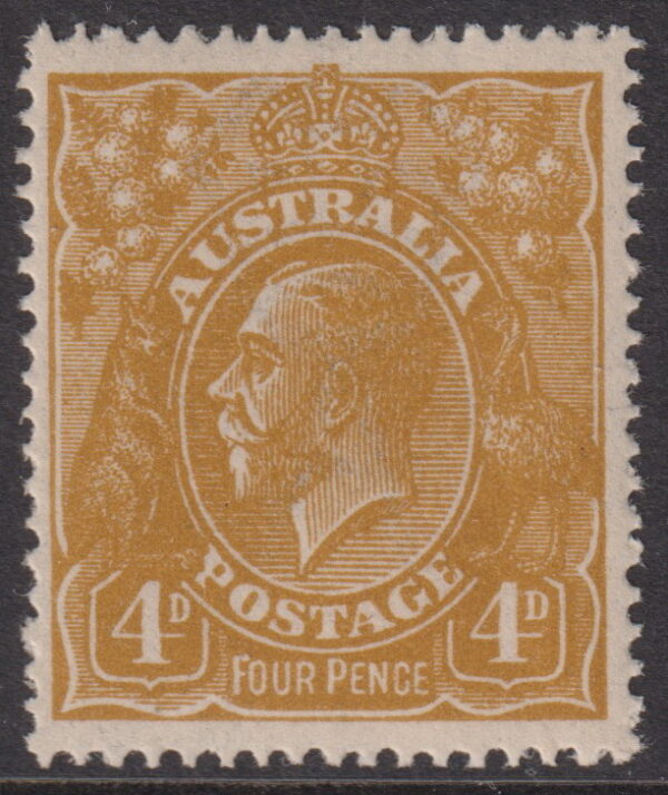 AUSTRALIA  KGV Heads - 1924 Single Wmk 4d OLIVE  SG 80 MNH Cv 125 [E6115]